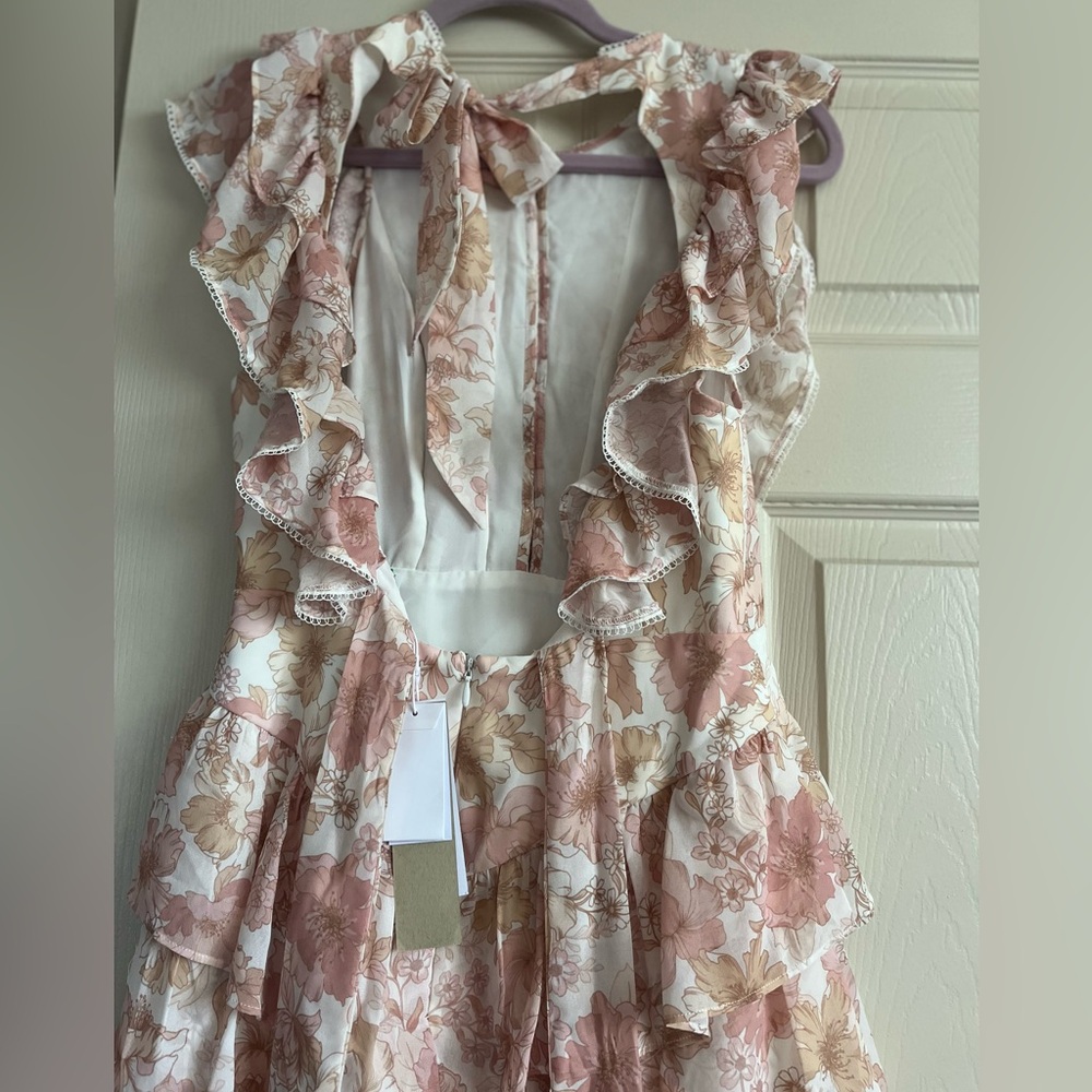 Ever New Conscious Floral Print Ruffle Trim Mini Dress Women’s Size 4 - Picture 5 of 16